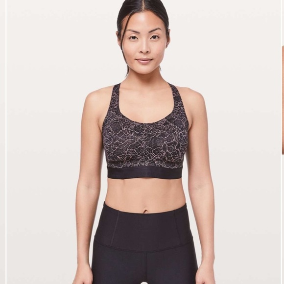 lululemon Fine Form Bra Ultra Lacescape Rose Black - Picture 2 of 16